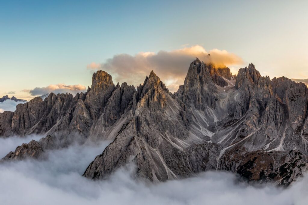 View of the Italian Dolomites of Northern Italy.